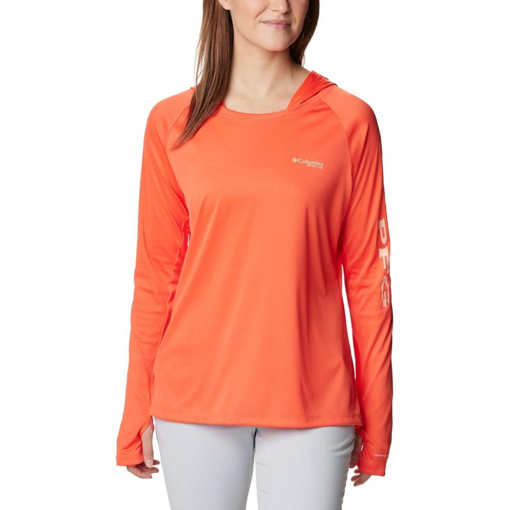 imageColumbia Womens Tidal Tee HoodieCorangeLight Coral Logo