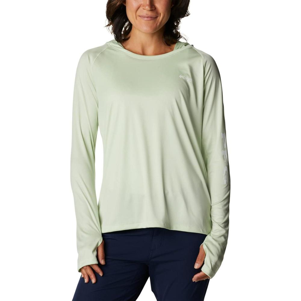 imageColumbia Womens Tidal Tee HoodieLight LimeWhite Logo