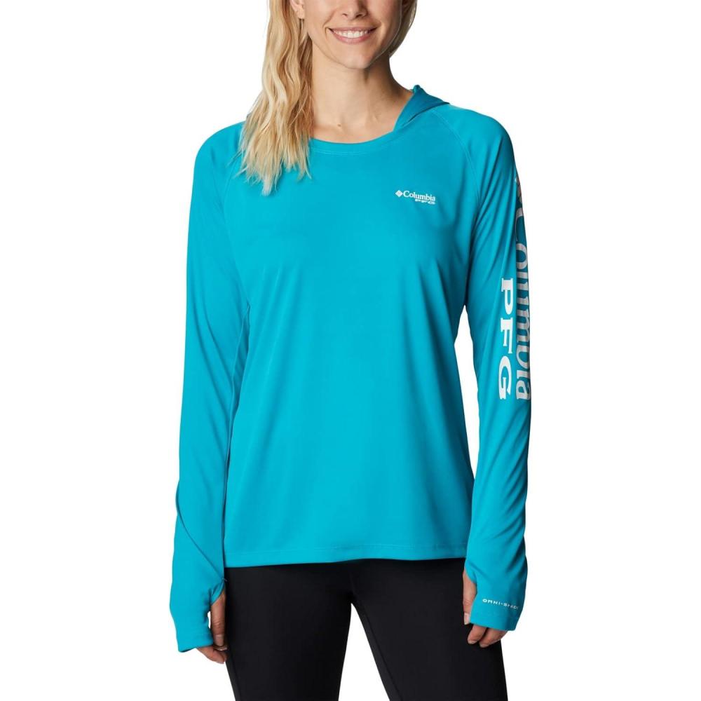 imageColumbia Womens Tidal Tee HoodieOcean TealWhite Logo