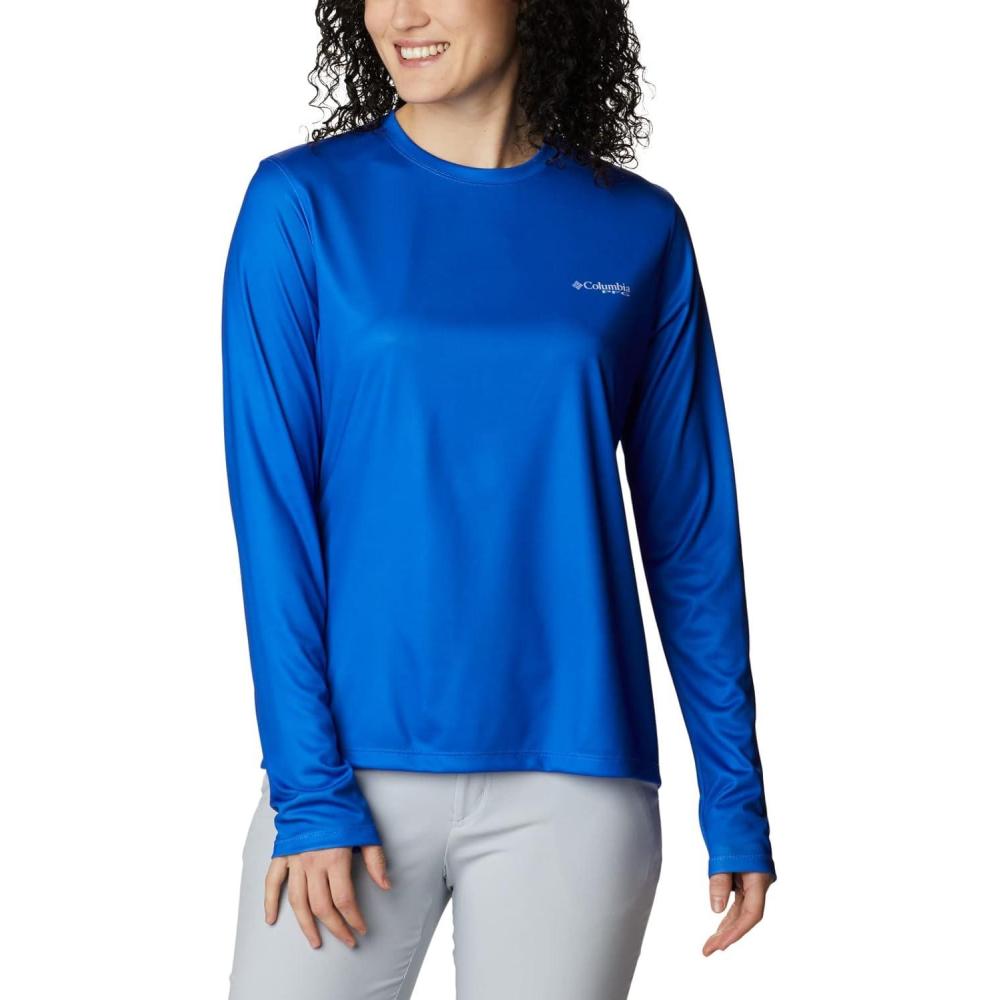 imageColumbia Womens Tidal Tee PFG Fish Flag LsTidal Tee PFG Fish Flag Long SleeveBlue MacawWhite Gradient