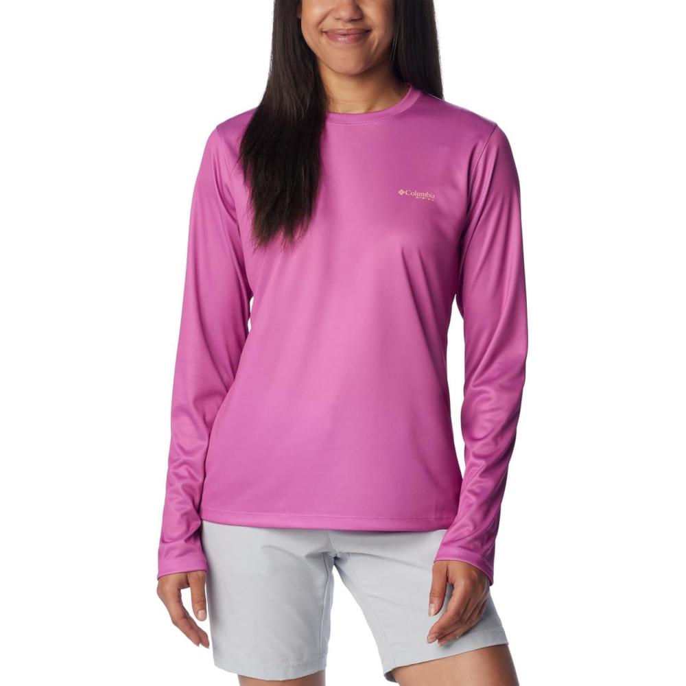 imageColumbia Womens Tidal Tee PFG Fish Flag LsTidal Tee PFG Fish Flag Long SleeveBright LavenderFish and Friends Flag