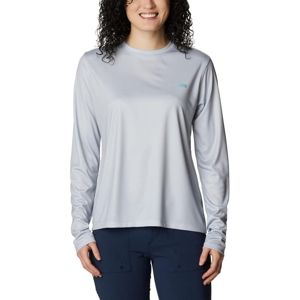 imageColumbia Womens Tidal Tee PFG Fish Flag LsTidal Tee PFG Fish Flag Long SleeveCool GreyDeep Marine Gradient