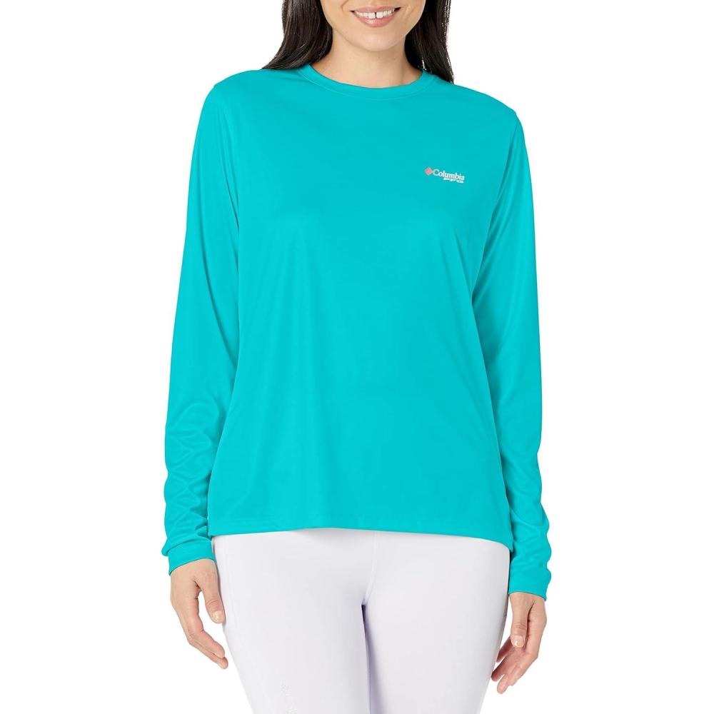 imageColumbia Womens Tidal Tee PFG Fish Flag LsTidal Tee PFG Fish Flag Long SleeveOcean TealFish Flag Ombre