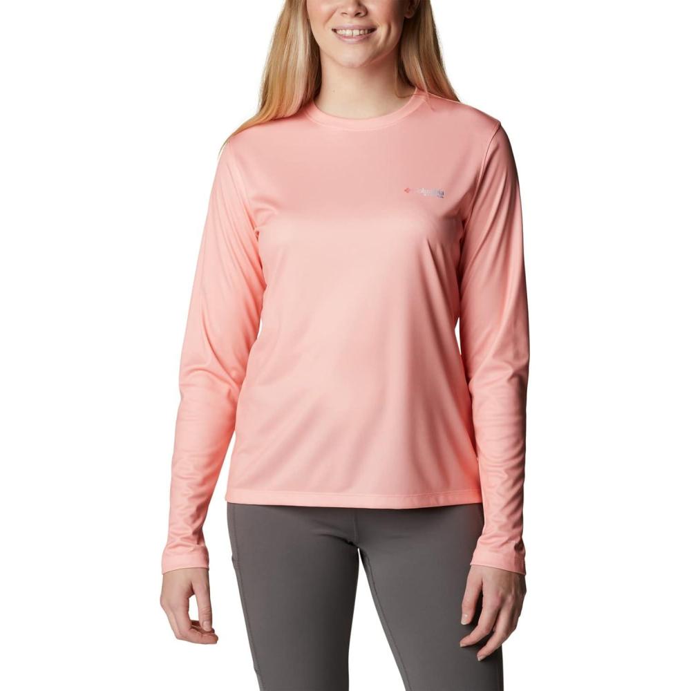 imageColumbia Womens Tidal Tee PFG Fish Flag LsTidal Tee PFG Fish Flag Long SleeveTiki PinkNeon Sunrise Gradient