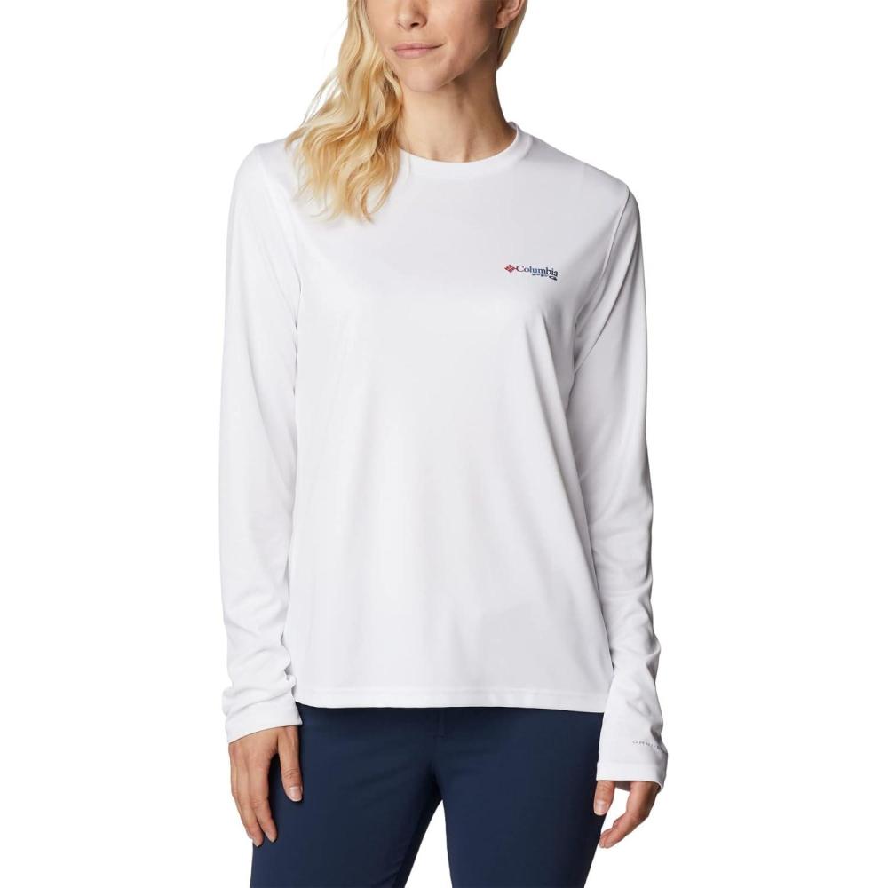 imageColumbia Womens Tidal Tee PFG Fish Flag LsTidal Tee PFG Fish Flag Long SleeveWhiteFish Flag Ombre