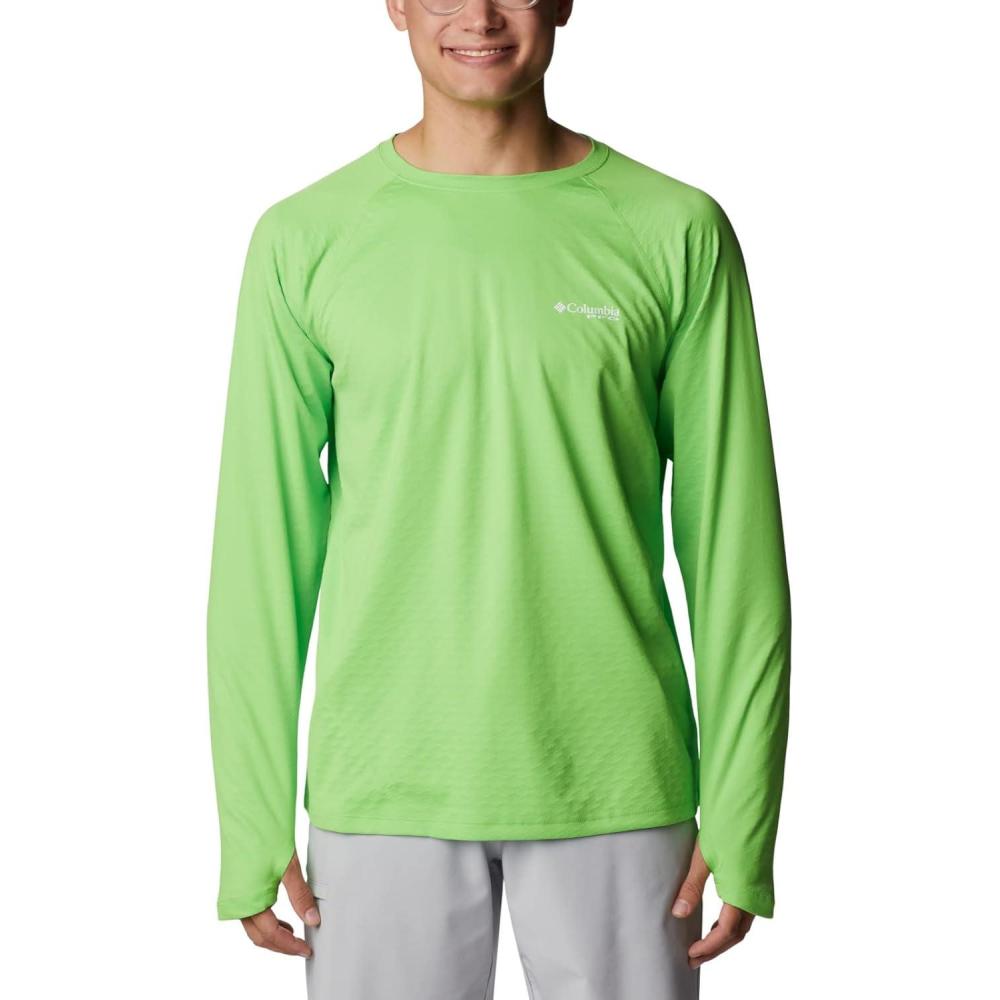 imageColumbia mens Pfg Zero Rules Long Sleeve ShirtGreen Mamba