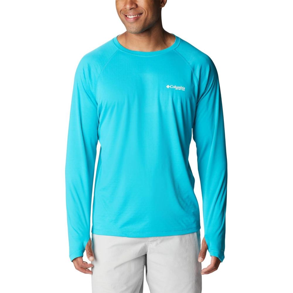 imageColumbia mens Pfg Zero Rules Long Sleeve ShirtOcean Teal