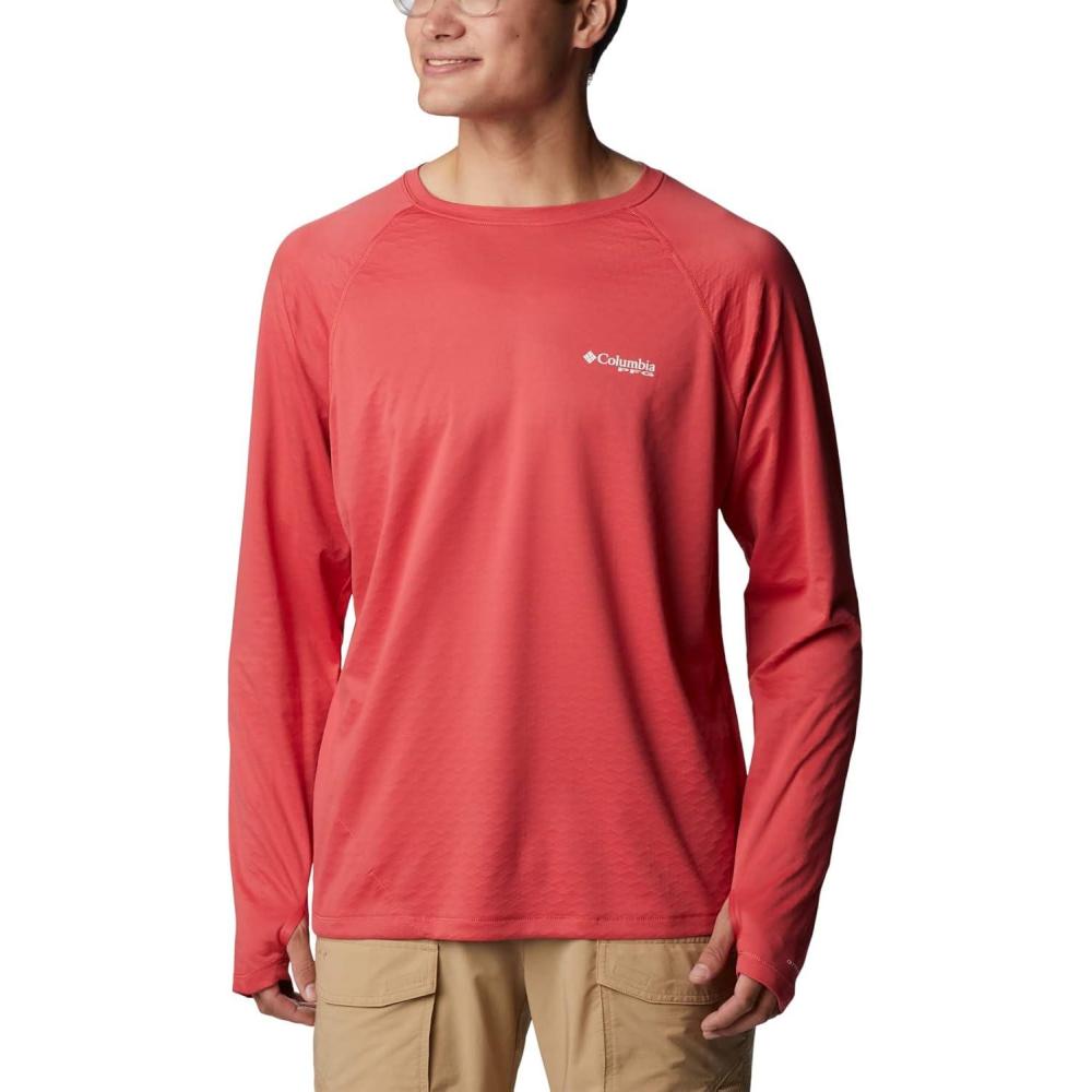 imageColumbia mens Pfg Zero Rules Long Sleeve ShirtSunset Red