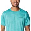 Columbia Mens Alpine Chill Zero Short Sleeve Crew(Bright Aqua Heather)