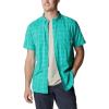 Columbia Men’s Rapid Rivers II Short Sleeve Shirt(Electric Turquoise Grid)
