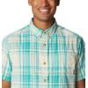 Columbia Men’s Rapid Rivers II Short Sleeve Shirt(Ice Green Multi Plaid)