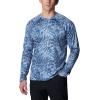 Columbia Men’s Summerdry Printed Long Sleeve(Bluestone Dye Palms Tonal)