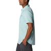 Columbia Men’s Twisted Creek II Short Sleeve Shirt(Bright Aqua Basic Stripe)