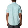 Columbia Men’s Twisted Creek II Short Sleeve Shirt(Bright Aqua Basic Stripe)