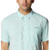 Columbia Men’s Twisted Creek II Short Sleeve Shirt(Electric Turquoise Wave Crest Stripe)
