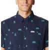 Columbia Mens Utilizer Printed Woven Short Sleeve(Collegiate Navy Camp Social)