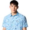Columbia Mens Utilizer Printed Woven Short Sleeve(Ripple Blue Yarrow Mirage)