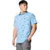 Columbia Mens Utilizer Printed Woven Short Sleeve(Ripple Blue Yarrow Mirage)