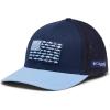 Columbia Unisex Adult PFG Logo Mesh Ball Cap(Coll Navy/Agate Blue/Mid Atlantic Flag)