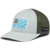 Columbia Unisex Adult PFG Logo Mesh Ball Cap(Cool Green/Mosstone/Us Fish Flag)