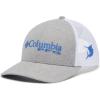 Columbia Unisex Adult PFG Logo Mesh Ball Cap(Cool Grey Heather/Vivid Blue)