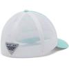 Columbia Unisex Adult PFG Logo Mesh Ball Cap(Gulf Stream/White/Fl Fish Flag)