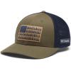 Columbia Unisex Adult PFG Logo Mesh Ball Cap(Olive Green/Collegiate Navy)
