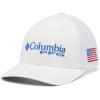 Columbia Unisex Adult PFG Logo Mesh Ball Cap(White  Vivid Blue  Usa Flag)