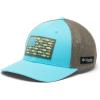 Columbia Unisex PFG Fischflagge Mesh Ballkappe – Hoch Cap(Opal Blue/Cypress/Bass Flag)