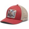 Columbia Unisex-Adult PFG Patch Mesh Ball Cap(Dusty Crimson/Fossil/Redfish Shine)