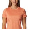 Columbia Womens Alpine Chill Zero Short Sleeve TeeT-Shirt(Sunset Orange Heather)