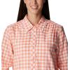 Columbia Womens Camp Henry™ Iii Ls Shirt(Coral Reef Gingham)