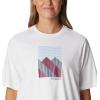 Columbia Womens North Cascades Graphic Short Sleeve Tee(White/Starry Peaks Graphic)