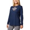 Columbia Womens North Cascades Long Sleeve Tee(Collegiate Navy/Dimensional Gem Omblur)