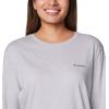 Columbia Womens North Cascades Long Sleeve Tee(Colm Grey Hthr/Csc Sleeve Logo Omblur)