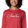 Columbia Womens North Cascades Long Sleeve Tee(Daredevil/Casual Script)
