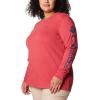 Columbia Womens North Cascades Long Sleeve Tee(Daredevil/Csc Sleeve Logo Omblur)