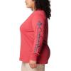 Columbia Womens North Cascades Long Sleeve Tee(Daredevil/Csc Sleeve Logo Omblur)