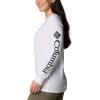 Columbia Womens North Cascades Long Sleeve Tee(White/Csc Sleeve Logo)