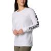 Columbia Womens North Cascades Long Sleeve Tee(White/Csc Sleeve Logo)