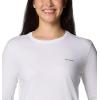 Columbia Womens North Cascades Long Sleeve Tee(White/Csc Sleeve Logo)