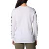 Columbia Womens North Cascades Long Sleeve Tee(White/Csc Sleeve Logo)