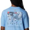 Columbia Womens North Cascades Relaxed Tee(Agate Blue/Fish Star Marlin Graphic)