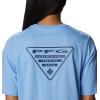 Columbia Womens North Cascades Relaxed Tee(Agate Blue/Pfg Triangle Graphic)
