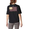 Columbia Womens North Cascades Relaxed Tee(Black  Salmon Fish and Friends)