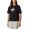 Columbia Womens North Cascades Relaxed Tee(Black/Centered Gem Textured Mountain)