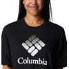 Columbia Womens North Cascades Relaxed Tee(Black/Csc Stacked Gradient Graphic)