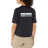 Columbia Womens North Cascades Relaxed Tee(Black/Framed Halftone Logo Graphic)