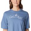 Columbia Womens North Cascades Relaxed Tee(Bluestone  White Pfg Script Isle)