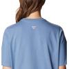 Columbia Womens North Cascades Relaxed Tee(Bluestone  White Pfg Script Isle)